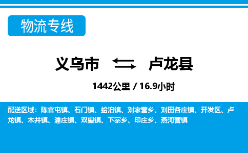 義烏市到盧龍縣物流專線-義烏市至盧龍縣貨運(yùn)公司
