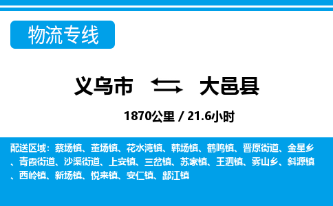義烏市到大邑縣物流專(zhuān)線-義烏市至大邑縣貨運(yùn)公司