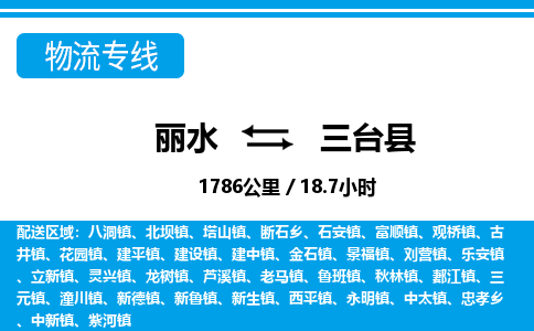 麗水到三臺縣物流專線-麗水至三臺縣貨運公司