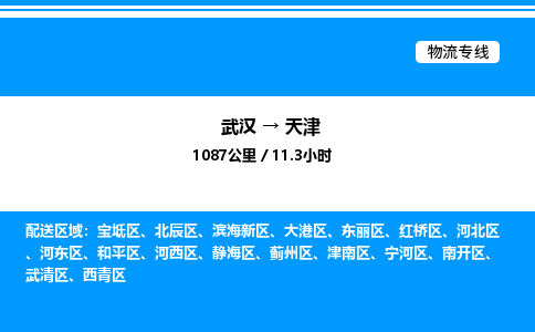 武漢到天津物流專線-武漢至天津貨運公司