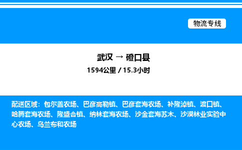 武漢到磴口縣物流專(zhuān)線(xiàn)-武漢至磴口縣貨運(yùn)公司