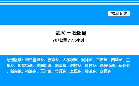 武漢到松陽(yáng)縣物流專(zhuān)線-武漢至松陽(yáng)縣貨運(yùn)公司