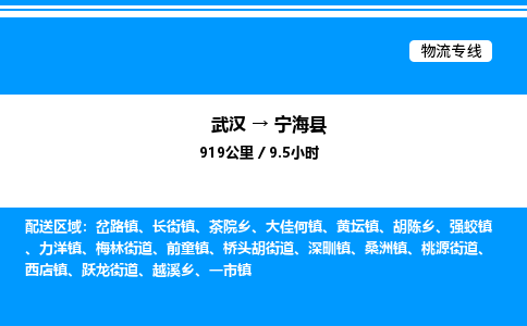 武漢到寧海縣物流專線-武漢至寧海縣貨運(yùn)公司