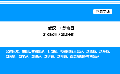 武漢到勐?？h物流專線-武漢至勐?？h貨運(yùn)公司