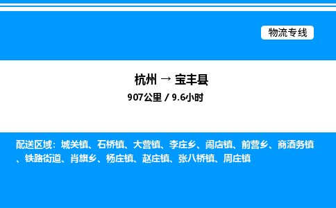 杭州到寶豐縣物流專(zhuān)線(xiàn)-杭州至寶豐縣貨運(yùn)公司